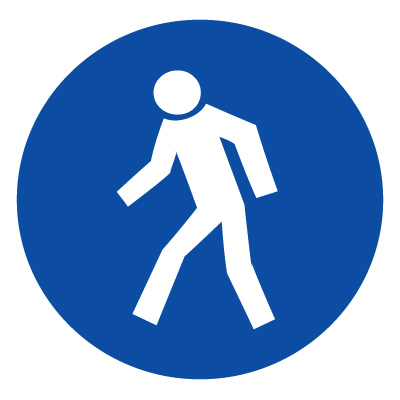 Знак M10 Проход здесь •ГОСТ 12.4.026-2015• (Пластик 200 х 200)