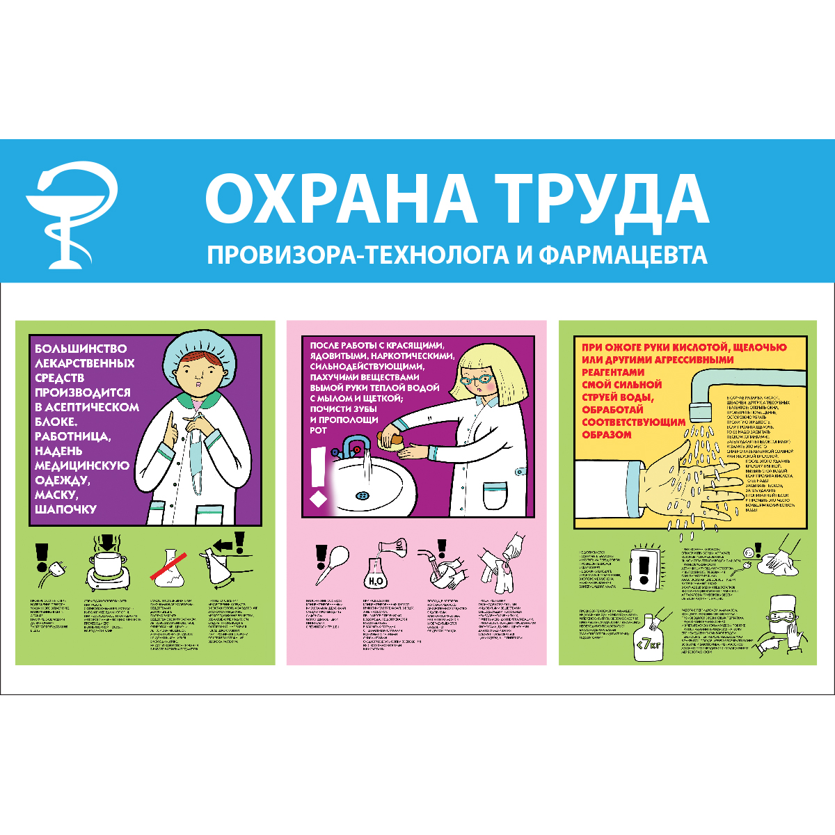 Стенд "Охрана труда провизора-технолога и фармацевта СТ261 (Пластик 500 x 750 х 3)"