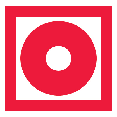 Знак F10 Кнопка включения установок (систем) пожарной автоматики •ГОСТ 12.4.026-2015• (Пленка 100 х 100)