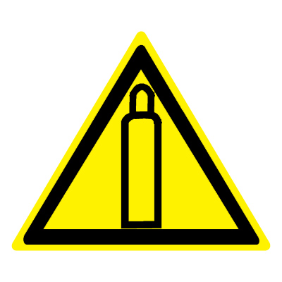Знак W19 Газовый баллон •ГОСТ 12.4.026-2015• (Пленка 200 х 200)