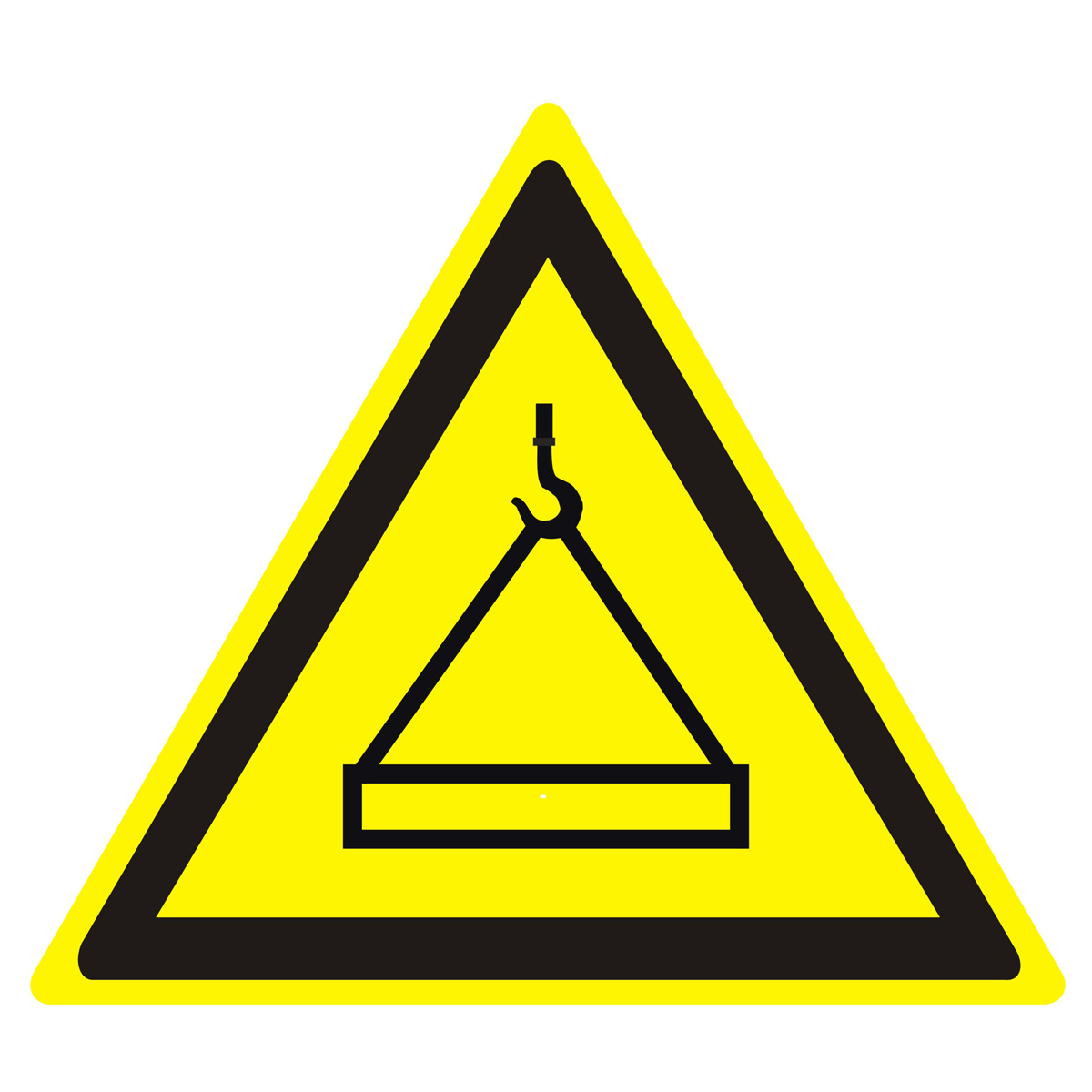 Знак СТ32 Осторожно. Работает кран (Пластик 400 х 400 х 2)