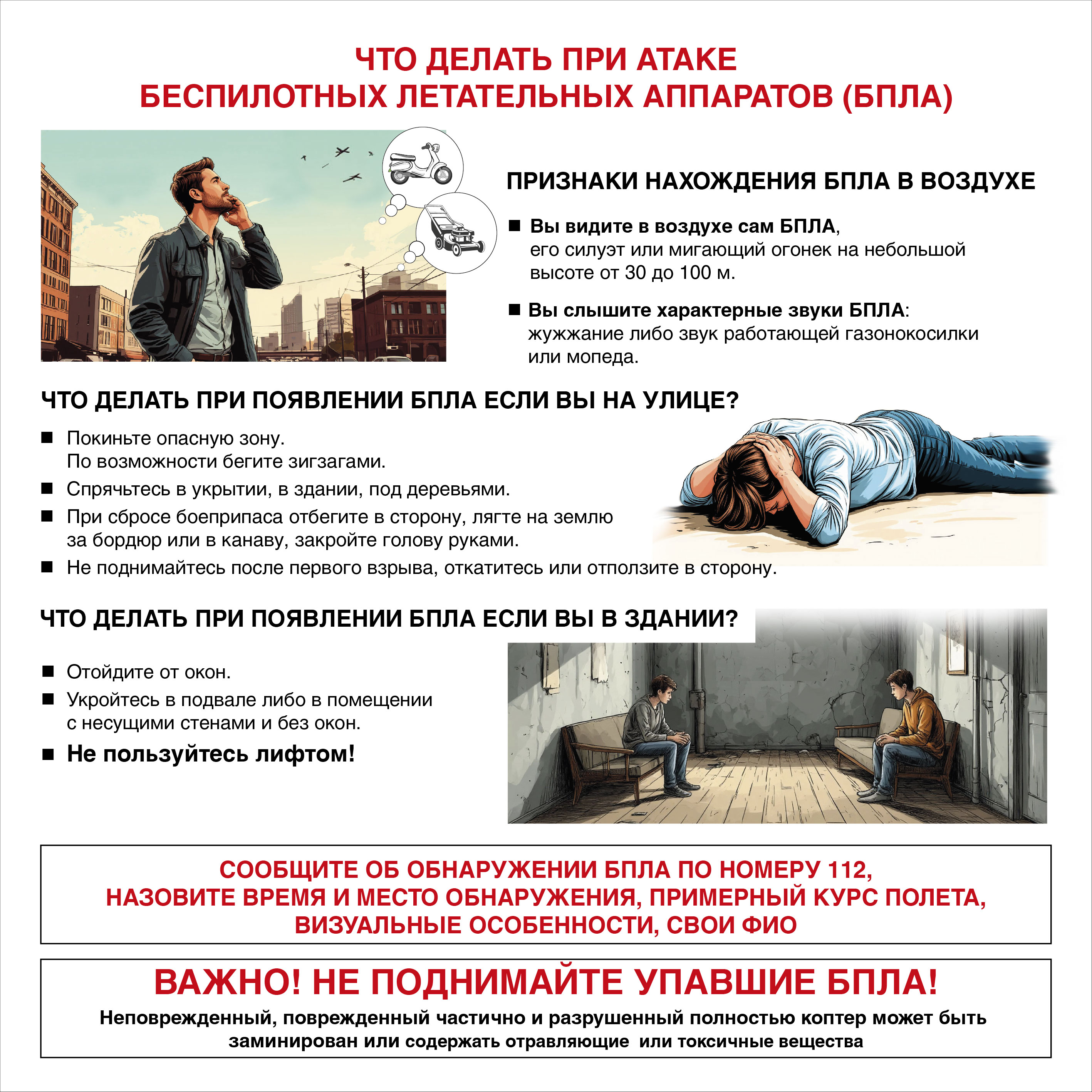 Стенд "Что делать при атаке беспилотных летательных аппаратов (БПЛА) СТБПЛА.1"