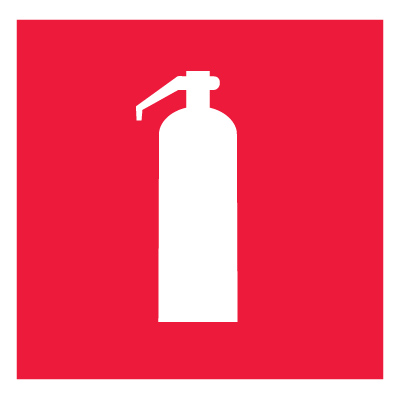 Знак F04 Огнетушитель •ГОСТ 12.4.026-2015• (Пленка 200 х 200)