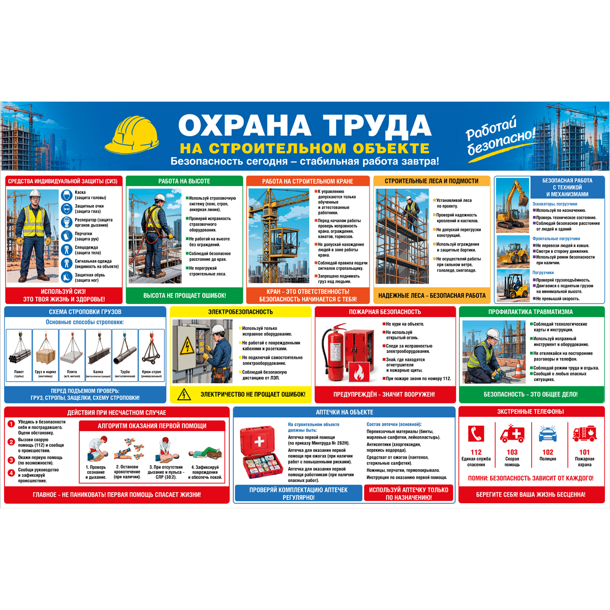 Стенд "Охрана труда на строительном объекте"